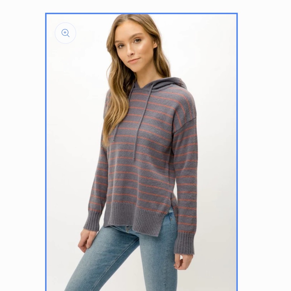 Mystree stripe sweater hoodie size Small
